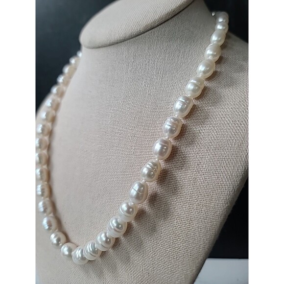 925 Sterling Silver Pearl Beaded Adjustable Necklace Vintage - Picture 3 of 10